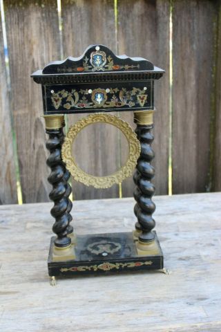 French Antique Portico Pillar Clock Case