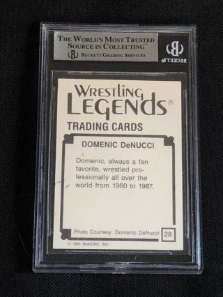 DOMENIC DeNUCCI 1991 IMAGINE WRESTLING LEGENDS SIGNED AUTOGRAPHED CARD BAS 2