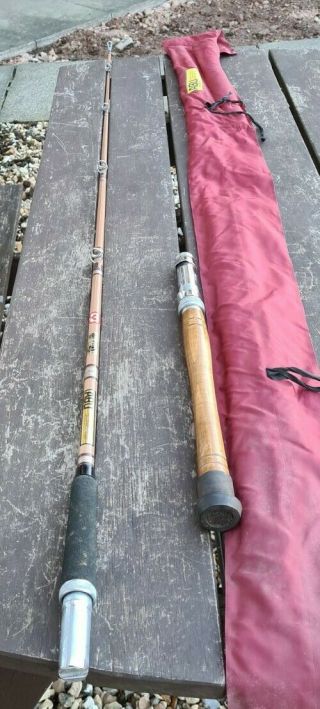 A Good Vintage Abu Pacific Zoom Boat Rod 6ft 6in 30lb In Correct Makers Bag.