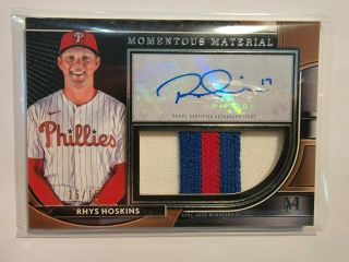 2021 Topps Museum Rhys Hoskins Mmjpa - Rh Le 15/15 Momentous Material Patch Auto