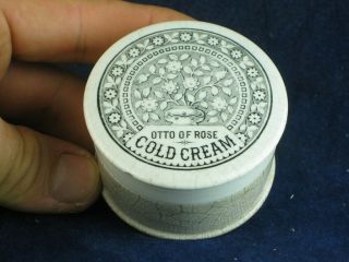 45074 Old Vintage Antique Printed Jar Pot Lid Tooth Paste Cold Cream Arts Crafts