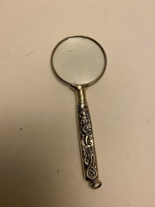 Sterling Silver Magnifying Glass With Ornate Handle Small