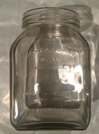 Antique Dazey No 40 Butter Churn Square Glass Jar Only St.  Louis Feb 14 1922