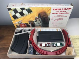 Marx Twin Loop Road Race Set 1/32 Scale 37”x 77” Chevrolet Cabriolet Cars 22760