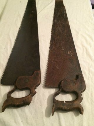 Two Antique Saws.  one is a J Tyzack.  Son sheffield,  please see pictures. 2