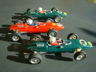 3 very rare Swiss made Kitty 1:24 Ferrari 158 F1 racing cars (Cox parts) 3