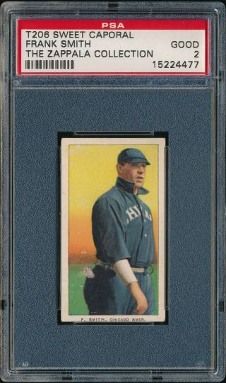 Frank Smith 1909 - 11 T206 Sweet Caporal Tobacco F.  Smith Psa 2 Chicago White Sox