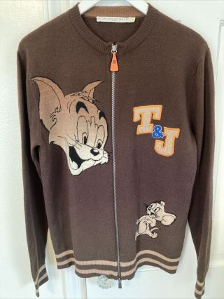 Rare Vintage J.  C.  De Castelbajac Paris Tom & Jerry Brown Sweater Size Eu 52