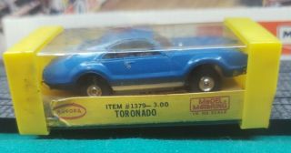 Aurora Ho Tjet 1379 Toronado In Blue Chassis,  Label And Box