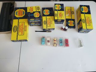 1960s Aurora Model Motoring In Ho Scale With 5 Slot Cars