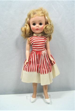 1950s Vintage American Character Toni Doll In Vogue Jill Red Dress 10” Flawed