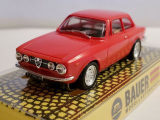 Alfa Romeo Red 1750 Gtv.  Ho Slot Car,  Auto World Chassis,  Bauer 4447