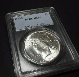 1925 - S Peace Silver Dollar PCGS MS63 3