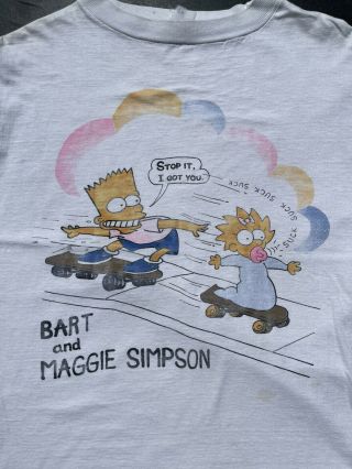 Vintage Bart Simpson T Shirt Men’s Size Xl White Single Stitch The Simpsons 90s