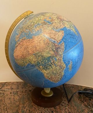 Vintage Replogle World Horizon Series 12 " Lighted Up Globe Usa Illuminated.