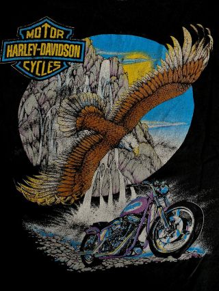 Vintage Harley Davidson T - Shirt Cropped Black Pocket Thin Cotton Stitch