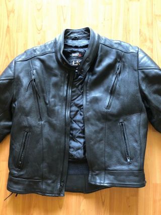1980’s Leather King Cafe Racer Padded Motorcycle Jacket Size 44