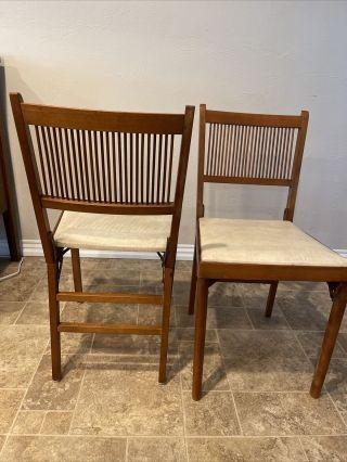 2 Vintage Leg O Matic Chairs Folding Rv Mid Century Leg - O - Matic