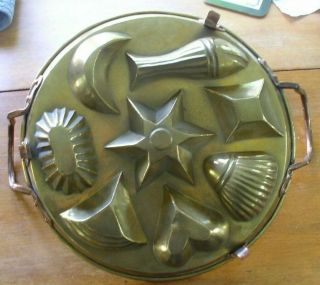 Large Antique Brass & Copper Candy Chocolate Food Mold