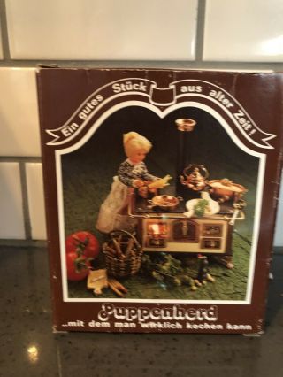 Vintage Bodo Hennig Puppenherd Stove & Pipe Box Dollhouse Miniature 1:12 German