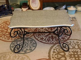 Vintage Style Aluminum Wrapped Wooden Top Foldable Coffee Table