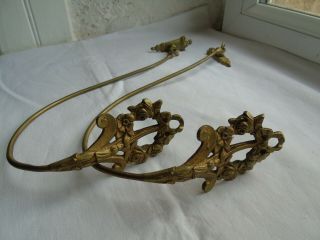 French Antique Curtain Tiebacks A Pair Ornately Bronze Gold Patina