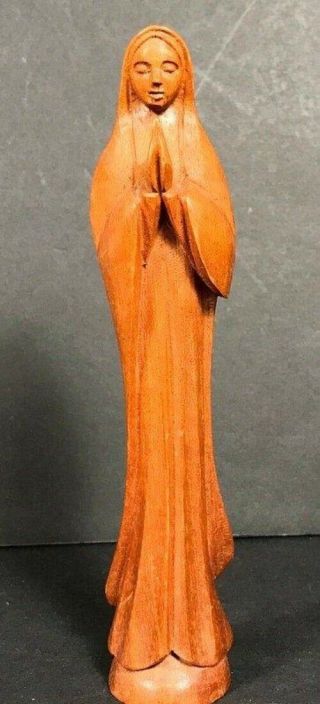 Mid Century Carved Wood Madonna Jose Pinal Vintage J.  Pinal Wooden Mary Religious