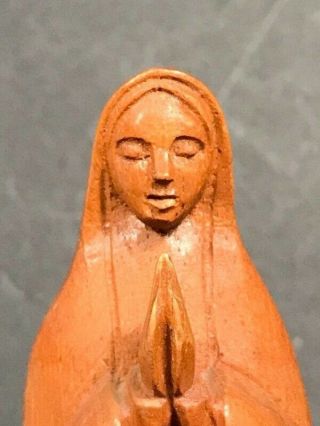 Mid century Carved wood Madonna Jose Pinal Vintage J.  Pinal wooden Mary religious 2