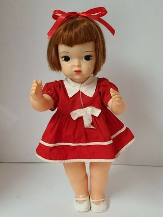 Vintage Terri Lee Doll 16 " Red Hair Brown Eyes Strung Doll