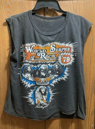 Vintage World Series Of Rock T Shirt Aerosmith Nugent Ac Dc Journey Cleveland