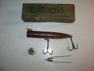 Vintage Unusual Rare Lurelectro Hawver Lure Fishing Light Up Los Angeles Cal