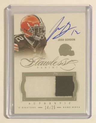 Josh Gordon 2014 Flawless On - Card Patch Auto 14/25 Cleveland Browns 52