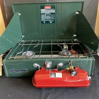 Coleman The Power House 413h Portable Two Burner Stove Camp Grill Vintage
