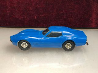 Vintage 1968 Eldon Chevrolet Chevy Corvette Stingray Slot Car Blue & 2