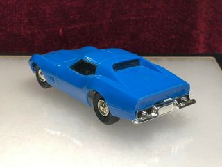 Vintage 1968 Eldon Chevrolet Chevy Corvette Stingray Slot Car Blue & 3