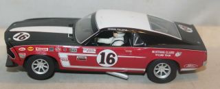 Ford Mustang Club Slot Car 1/32 Hornby 16 Black Red White Firestone