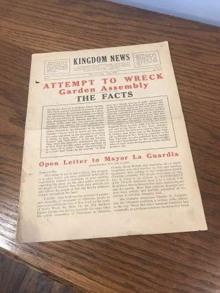 Kingdom News Vol.  1,  No.  4,  July 1939 - Watchtower Jehovah 