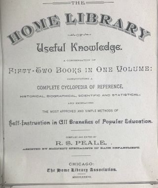 Antique Book 1800’s.  Home Library Of Useful Knowledge