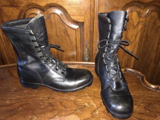 Vintage Ph 8 - 87 Black Leather Military Combat Men’s Boots Size 9r