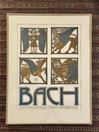 Vintage 1977 David Lance Goines Bach Poster - Portal Pubs - Sausalito California