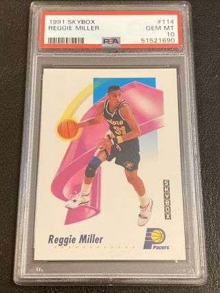 1991 - 92 Skybox Psa 10 Gem 114 Reggie Miller Indiana Pacers Nba Card