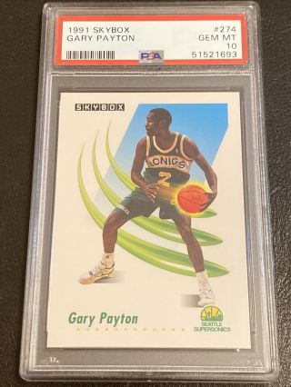 1991 - 92 Skybox Psa 10 Gem 274 Gary Payton Seattle Supersonics Nba Card
