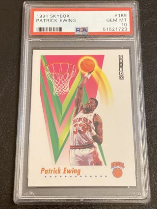 1991 - 92 Skybox Psa 10 Gem 189 Patrick Ewing York Knicks Nba Card