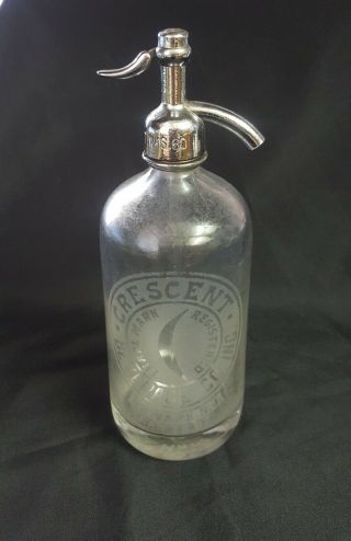 Antique Crescent Beverage Bottle Co Seltzer Bottle Newark Nj Etched Getmany