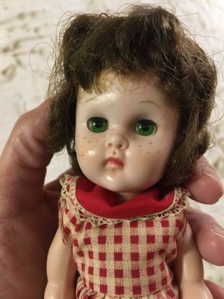 Vintage Vogue Ginny Doll Bent Knee Walker Green Eyes Freckled Wee Imp Doll