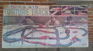 Motorific G.  T.  O.  Torture Track 1966 Ideal Toys Box,  Instructions,  Track