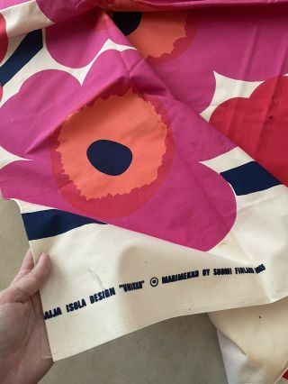 Vintage 1965 Marimekko “unikko” Poppy Print Fabric Two Yards