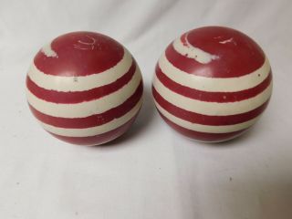 Vintage Comet Style Duckpin Bowling Balls Red And White