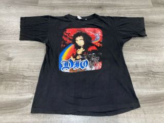 Vtg 1990 Dio World Tour Shirt Concert Xl 90 