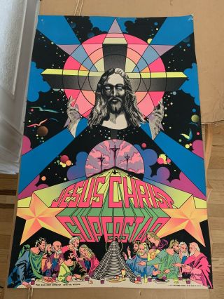 Vintage 1971 Jesus Christ Superstar Blacklight Poster